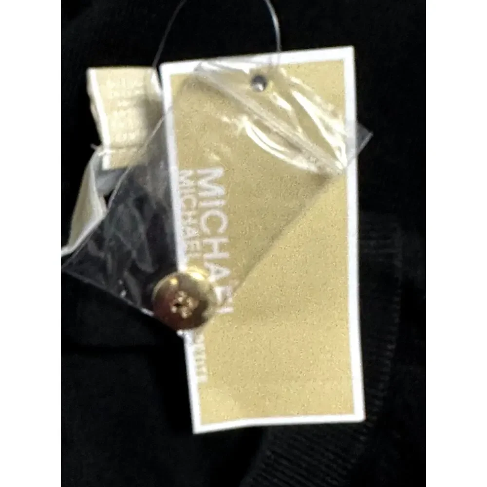 Michael Kors Women's Petite Black Button Trim Long Sleeve Sweater LP NWT